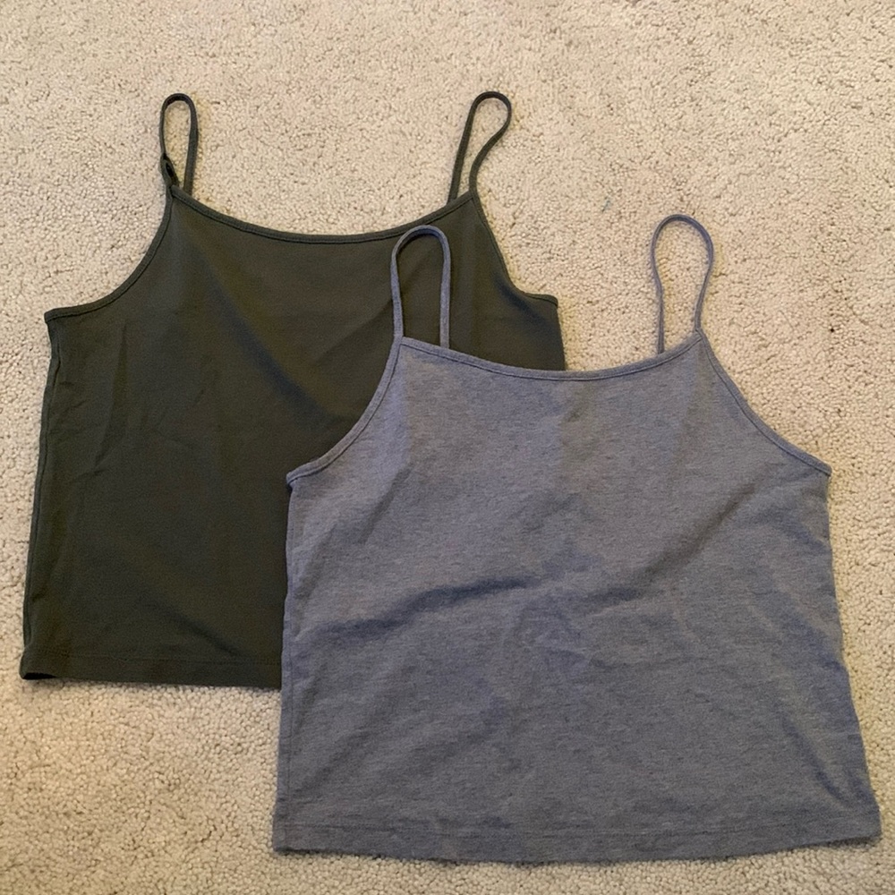 Gray cropped cami tank top ONLY